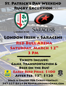 London Irish v. Saracens on Saturday, March 12th
